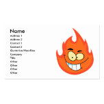 cute silly flame fire cartoon character business card