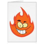 cute silly flame fire cartoon character greeting cards