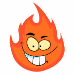 cute silly flame fire cartoon character acrylic cut out