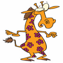 cute silly flower spots giraffe cartoon cut out