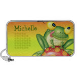 cute silly frog on toadstool mushroom travel speaker