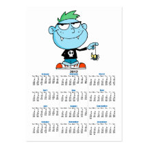 cute silly funny vampire kid cartoon character business cards