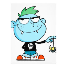 cute silly funny vampire kid cartoon character announcements