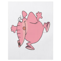 cute silly happy pink elephant cartoon flyer