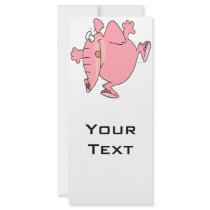 cute silly happy pink elephant cartoon custom rack cards