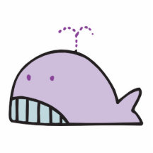 cute silly lavender whale acrylic cut outs