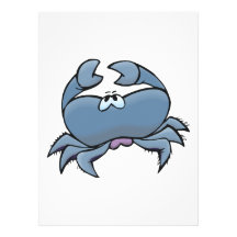 cute silly little blue crab invitation