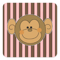 Cute Silly Monkey Face Stickers