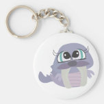 cute silly purple walrus vector character key chains