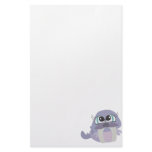 cute silly purple walrus vector character stationery