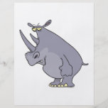 cute silly rhino rhinoceros cartoon character custom flyer