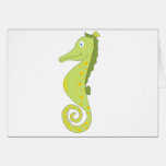Cute & silly seahorse (green and yellow) gifts. cards