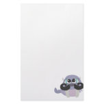 cute silly walrus cartoon with mustache stationery design