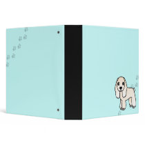 Cute Silver / Buff Cocker Spaniel Cartoon Blue Vinyl Binder
