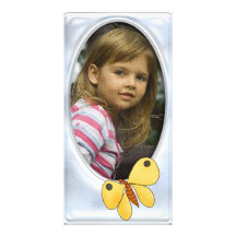 Cute silver photo frame with butterfly photo card