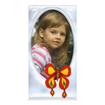 Cute silver photo frame with butterfly custom photo card