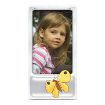 Cute silver photo frame with butterfly personalized photo card