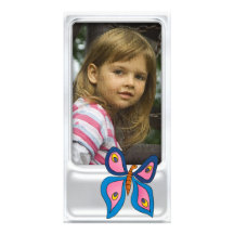Cute silver photo frame with butterfly personalized photo card