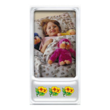 Cute silver photo frame with flower - Photo Card