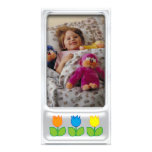 Cute silver photo frame with flower - Photo Card