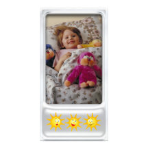 Cute silver photo frame with sun - Photo Card