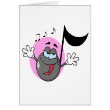 cute singing music musical note cartoon character card