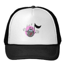 cute singing music musical note cartoon character hat