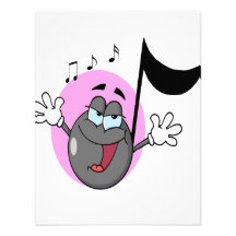 cute singing music musical note cartoon character invites