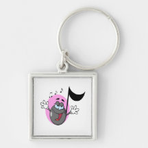 cute singing music musical note cartoon character keychains