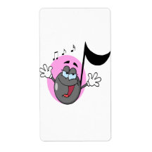 cute singing music musical note cartoon character labels