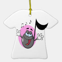 cute singing music musical note cartoon character christmas tree ornaments