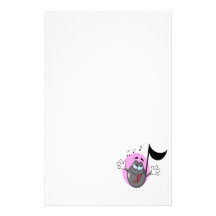 cute singing music musical note cartoon character stationery paper