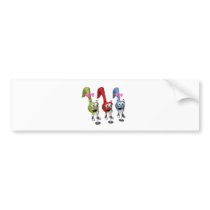cute singing music notes bumper sticker