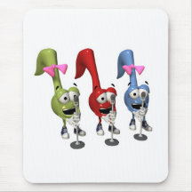 cute singing music notes mouse pad