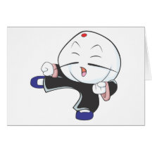 Cute Siopao KungFu Martial Arts Cartoon Shirt Greeting Card