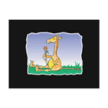 cute sitting giraffe with flowre post card