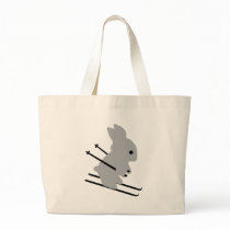 cute ski bunny  snow skiing tote bags