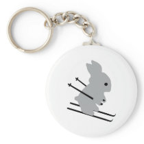 cute ski bunny  snow skiing keychains