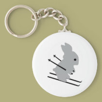 cute ski bunny  snow skiing keychains