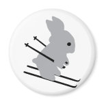cute ski bunny  snow skiing fridge magnet