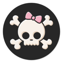 Cute Skull Girl Stickers