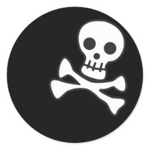 Cute Skull Round Stickers