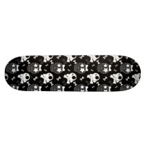 Cute Skulls Pattern Black Skateboard