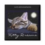 Cute Sleeping Tabby Kitten Art Magnet