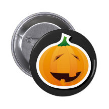 Cute smile Halloween Pumpkin button