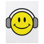 cute smiley face with headphones flyers