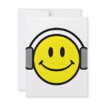 cute smiley face with headphones invitations