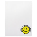 cute smiley face with headphones letterhead