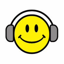 cute smiley face with headphones photo cut outs
