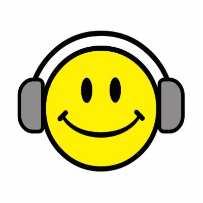 cute smiley face with headphones photo cut outs by super_shop